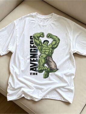 Retro The Avengers Hulk Marvel Casual Streetwear Womens Mens T-shirt Unisex